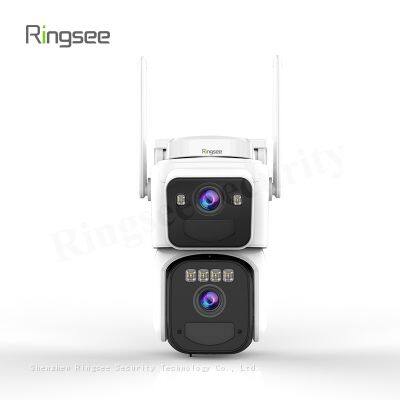 Ringsee AI Function Dual Lens CCTV PTZ Camera 6MP 4G CCTV Solar Camera Indoor and Outdoor Low-power Network Camera With AOV photo-2