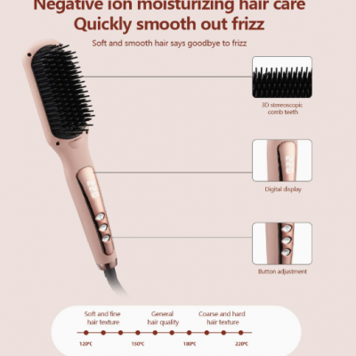 Straightener Comb/Direct Electric Comb/Roll Straight Dual Purpose Straightener Fluffy Comb/Styling Straightener Comb（Wechat:13510231336） photo-3