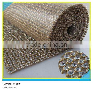 Iron on Glass Aluminum Rhinestone Mesh Bling Mix Crystal Rhinestone 3mm