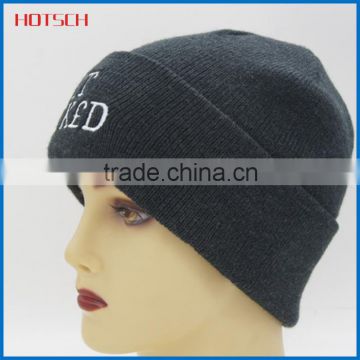 100% acrylic Wholesale Custom black fashion beanies