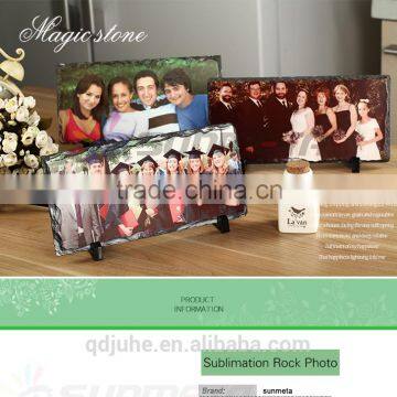 2015 Rock photo frame for sublimation printing, Rectangle shape with footstand