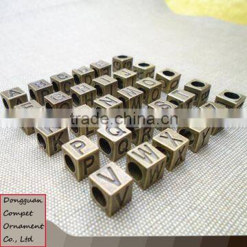 Diy Bracelet Alloy Jewelry Accessories The Ancient Bronze Square 7 X7mm 26 English Letters Beads photo-3