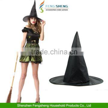 HALLOWEEN Horror Black Nylon Witch Hat Womens Fancy Dress