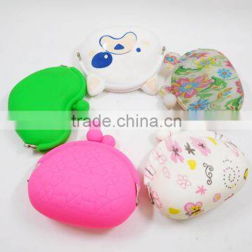 Non-stick Soft Elastic Coin Purse Printed Smart Case Silicone Wallet