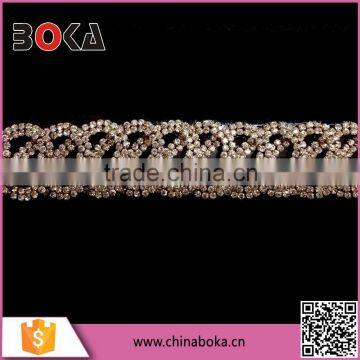 BOKA luxury heart shaped crystal rhinestone trimming