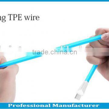 Top selling strongest TPE wire alien cable 2.1A fast charging USB cable and data cable for phone