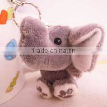 wholesale elephant keychain/plush elephant metal keychain/plush elephant keychain