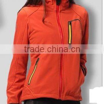 outdoor waterproof custom orange softshell jacket woman wholesale