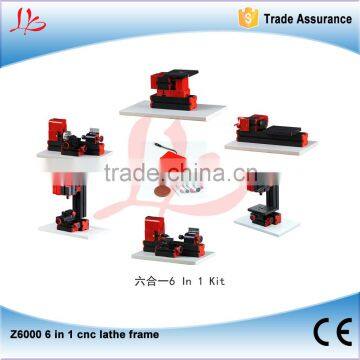 Z6000 6 in 1 cnc lathe frame,mini cnc engraving tool for wood