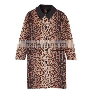 2016 Latest Women Winter Leopard Print Wool Blend Coat HSC9513 photo-3