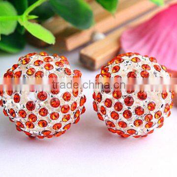 Bulk Fashion AAA Quality charm jewelry rhinestone alloy crystal gumball loose round beads for kids jewelry making!