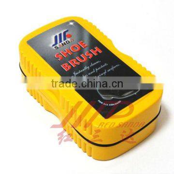 plastic cover shoe shine sponge with shoe polish