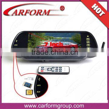 car rear mirror 7 inch TFT LCD color monitor with bluetooth and USB build-in SD reader