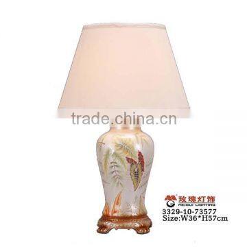 beige lamp shade fabric with ceramic lamp