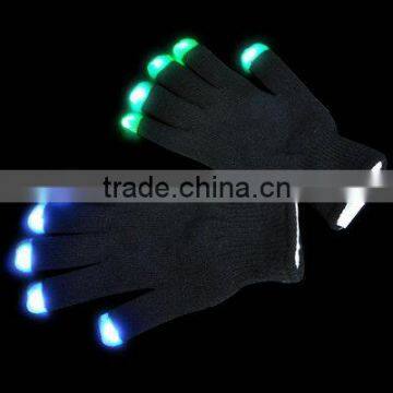 2015 hot sell fashion and cool flashing led light up black glove