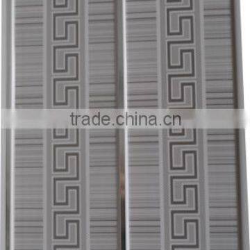 white style Printing pvc ceiling & wall panel with silver strip G254