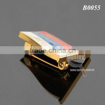 Custom Patriotism Theme Banner Safety-pin Emblem Gold Plated Engraved Metal Enamel Russia National Flag Pin Badge photo-5