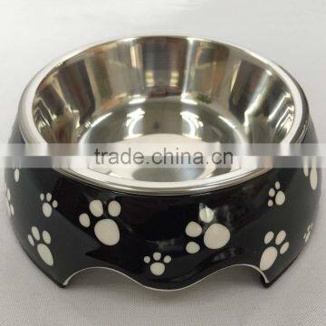 Paw print melamine dog food bowl