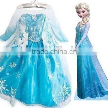 hot sales Frozen Elsa Costume girls Princess elsa dress cosplay costume in frozen BC331