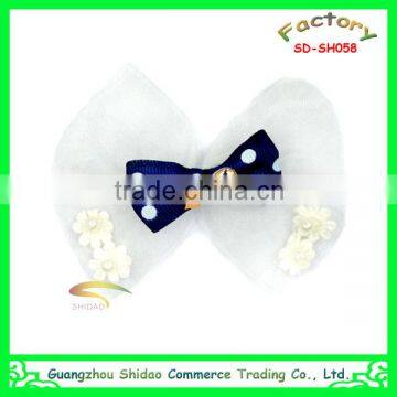 Elegance white organza ribbon bow flowers making