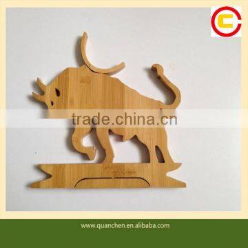 Adorable Ox Shape Bamboo Wine Holder