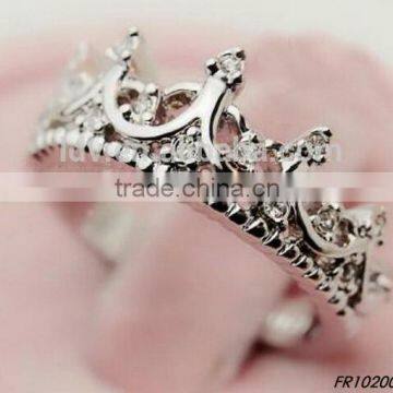 Fashion crown shape crystal jewelry 18K real gold plated ring made with genuine Austrian crystal ring