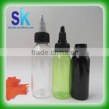 Best selling 2oz clear pet plastic bottles with twist cap