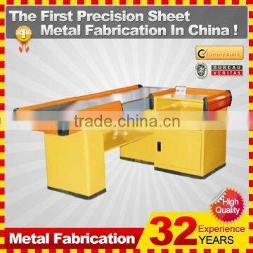 customized made stainless steel supermarket cashier for checkout