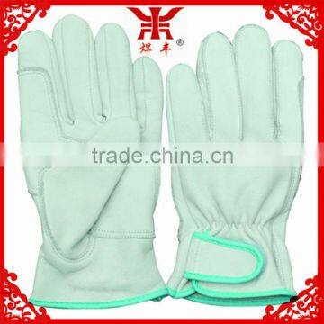 beautiful 9.5 inches cowhide top grain leather driving glove for women