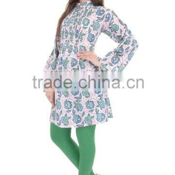 Indian Hand Block Printed Women Tunic Designer Top Girls Kurtis Handmade Blouse Sexy Dress