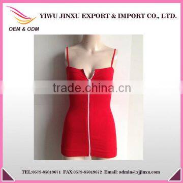 Wholesale Hot Sexy OEM Service Fitness Long Zipper Sleeveless Cheap High Quality Waist Shaping Tank Top