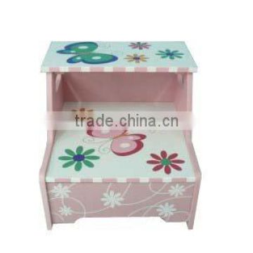 Kids Wooden Step Stool Pink