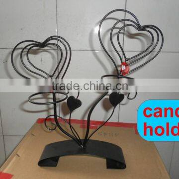 Painted Scroll Design Metal Candle Holder photo-3