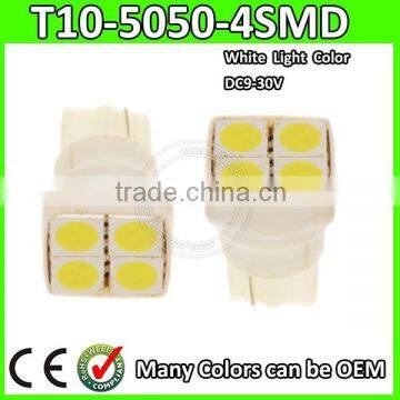 high power t10 auto led lamp w5w 194 t10 4smd 5050 led width lamp auto led bulbS