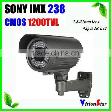 Hidden surveillance cameras sony IMX238 varifocal 2.8-12mm lens super wdr 1200tvl ir-cut 42pcs ir leds outdoor security camera