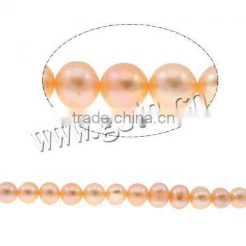 Round Cultured Freshwater Pearl Beads, natural, pink, Grade A, Hole:Approx 0.8mm, Length:Approx 15.3 Inch, Sold By Strand