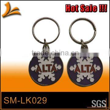 SM-LK029 Fashion wholesale snowflake metal key tag