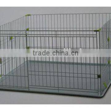 Dog Crate Kennel - Pet Playpen Cage w/ Plastic Tray Pan