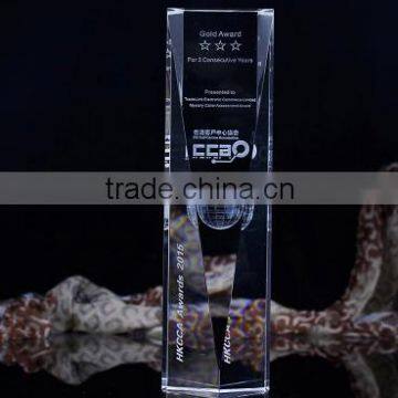 customized logo tall crystal award