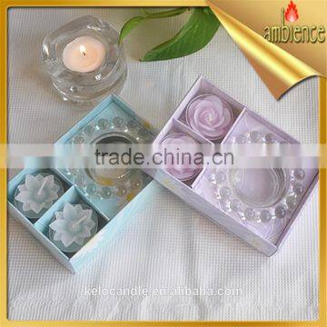 rose flower shaped candle wedding gift glass candle holder scented tealight candle