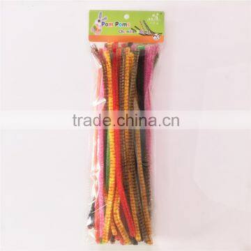 China factory supply DIY crafts 0.8*30cm colorful striped pipe cleaners toys for kids