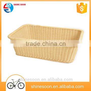 Large cane vegetable storage bicycle rear basket for tricycle