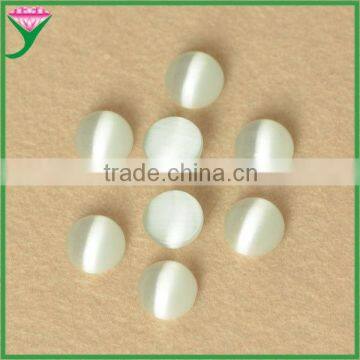 HS-16 cheap prices round white cabochons flat back artificial cats eye gemstone