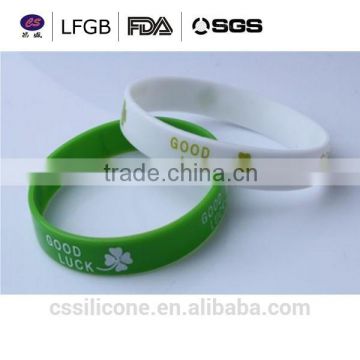 GOOD LUCK Clover rubber Charm Wristband Band fashion silicone Bracelet