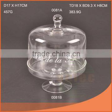 Nice decaled glass dome with base