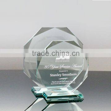 Promotional gifts diamond cut optical glass award prize item with your logo