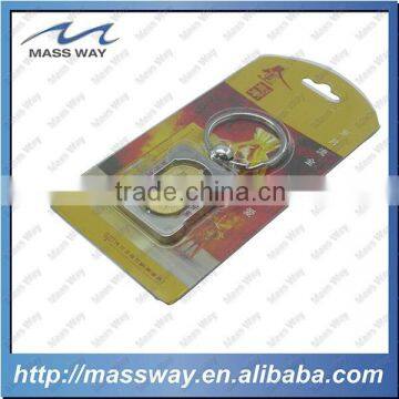 double plating gold and silver custom promotional 3D beer metal key ring