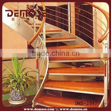 residential industrial stainless steel wood stair spiral stairs