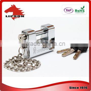 LS-303 Kaba Key and Steel Chain WITH Plated Steel Amour Rectangular Padlock photo-3