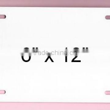 White Dye Sublimation Aluminum License Plate Blanks